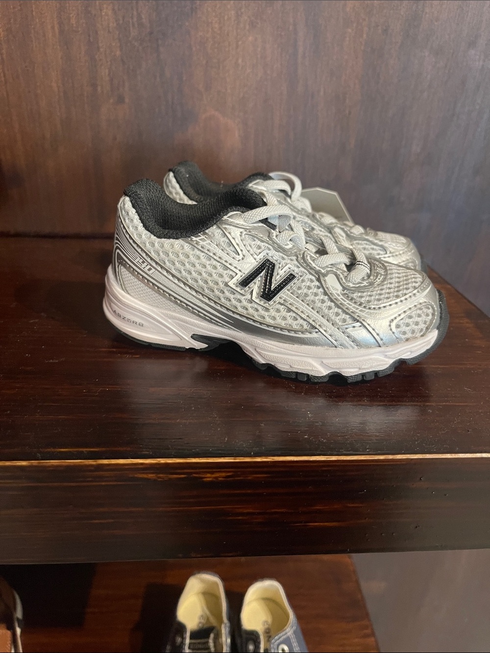 New Balance Silver and Black Kids' Sneakers